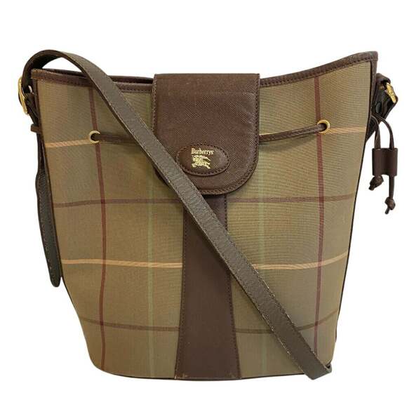Burberry's Men's Mega Check Shoulder Bag in Khaki Green